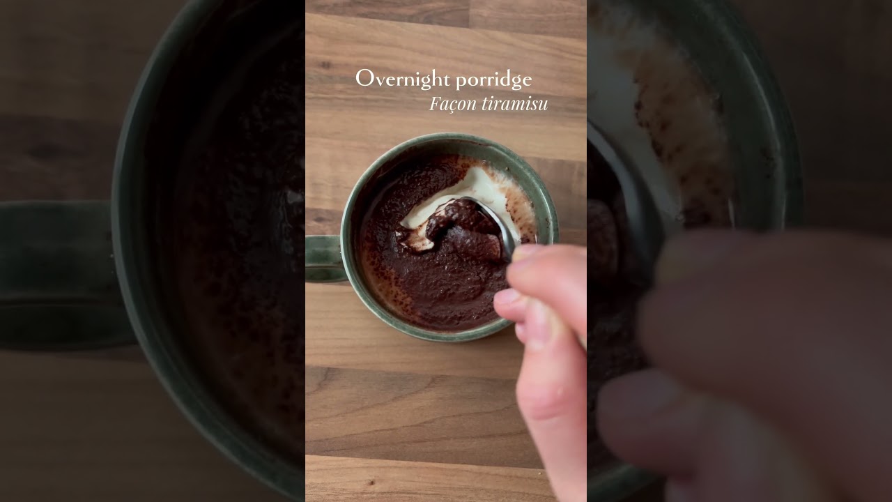 Petit déjeuner sain et gourmand (Overnight porridge façon Tiramisu) #healthy #petitdejeuner #recette