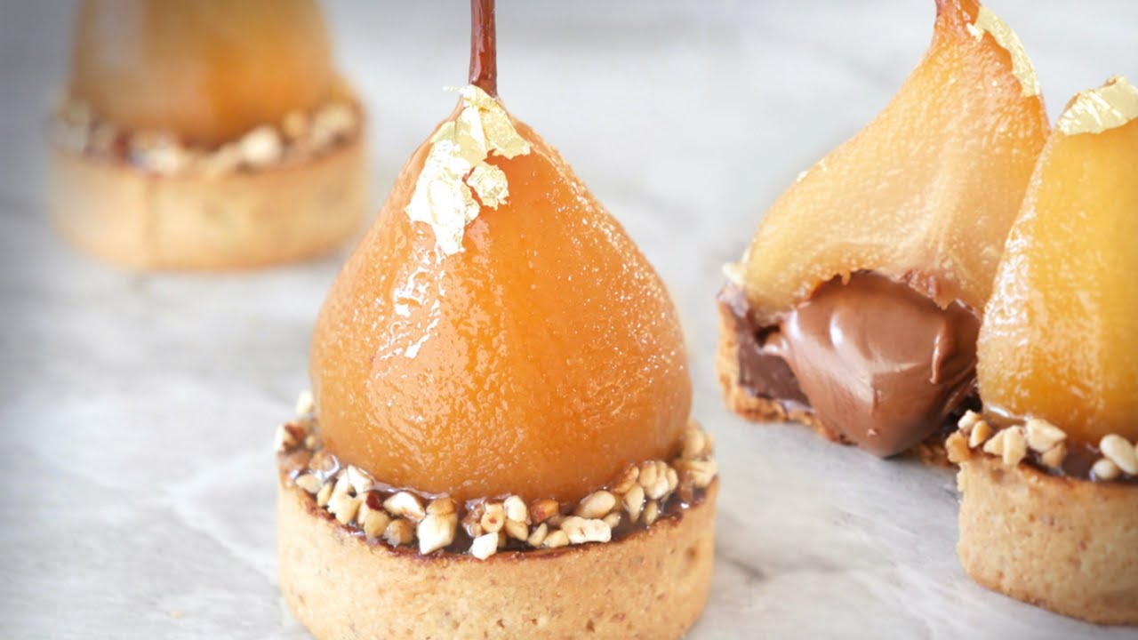 TARTELETTES POIRES CARAMEL 🍐 Cœur Coulant PRALINÉ – Recette de Chef