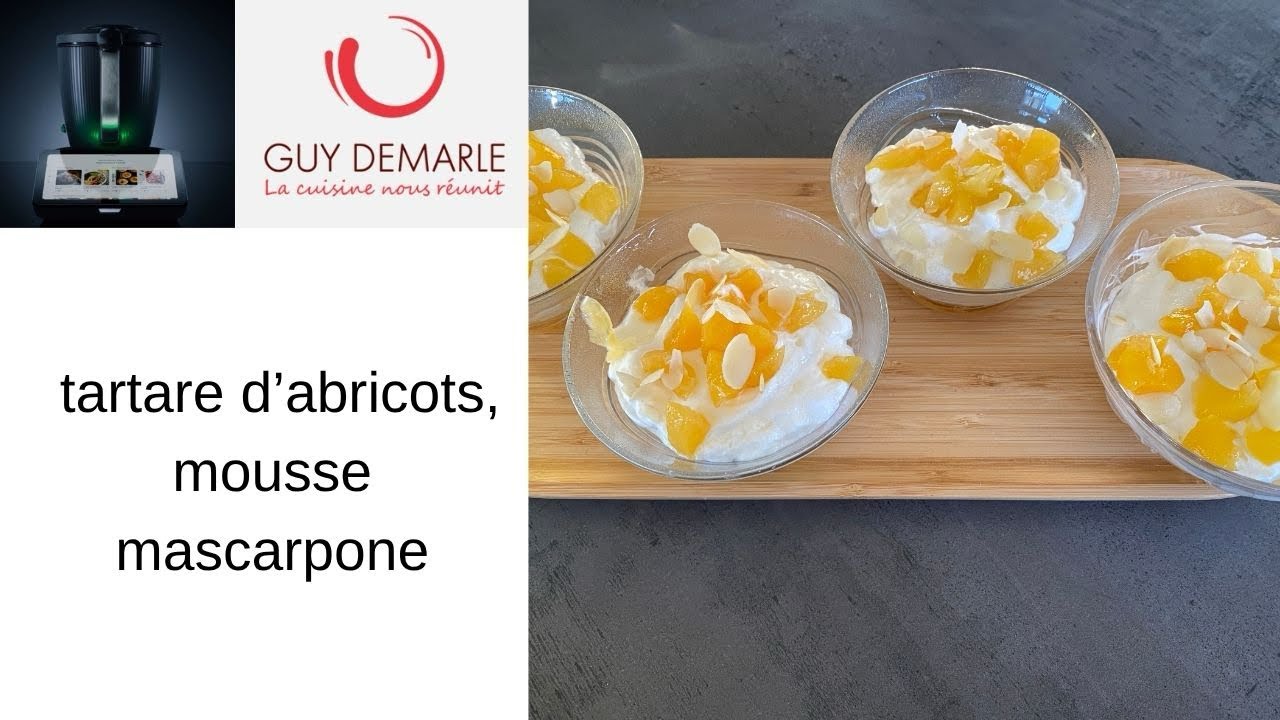 Tartare d’abricot, mousse mascarpone ￼