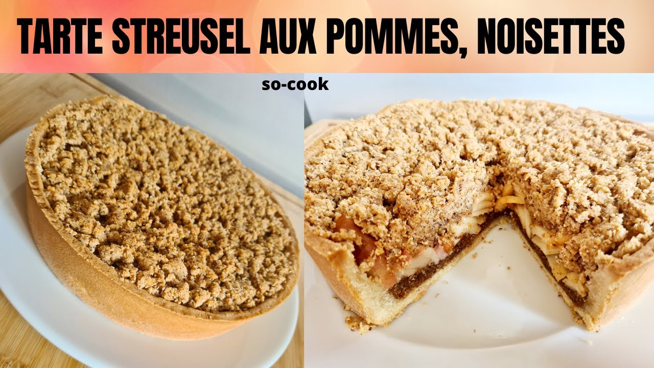 Tarte Streusel aux pommes et noisettes