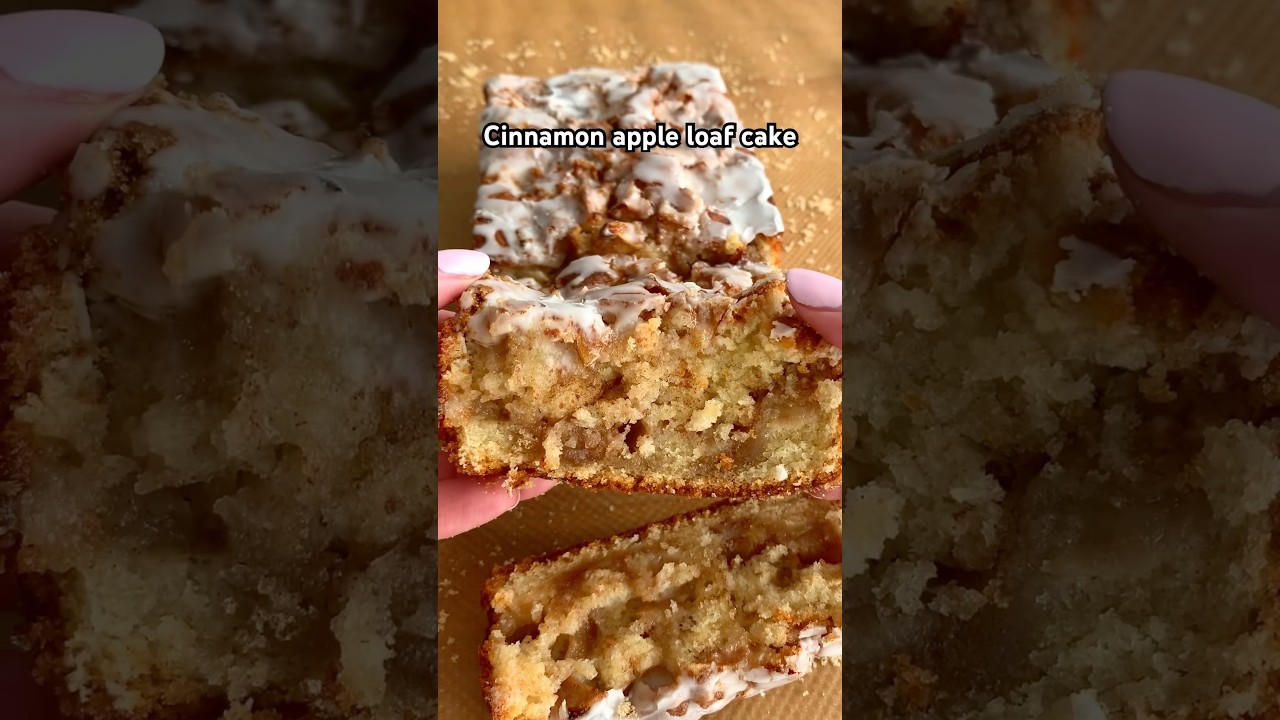 Super moist cinnamon apple loaf cake #shorts #recipe #baking #food
