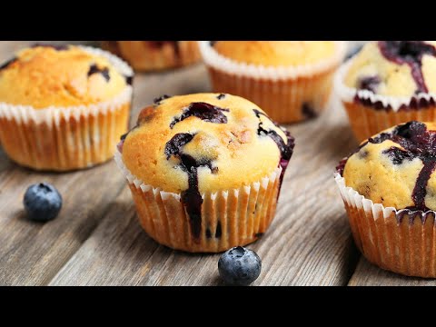 Muffins moelleux aux myrtilles - Super facile et rapide