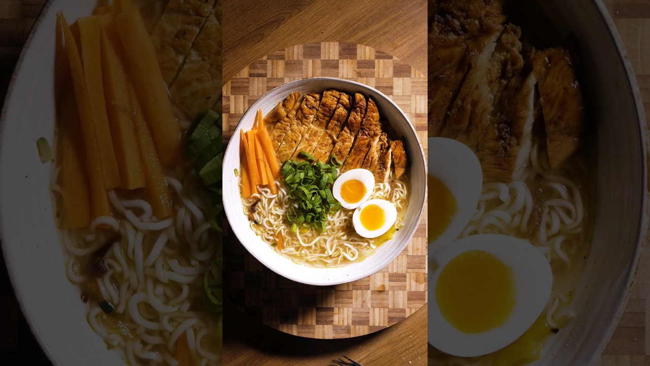 Ramen express 550kcal avec des nouilles instantanées 🍜 #recette