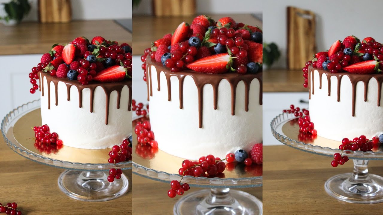 Incroyable Layer cake aux fruits rouge ( la recette facile sans crème au beurre )