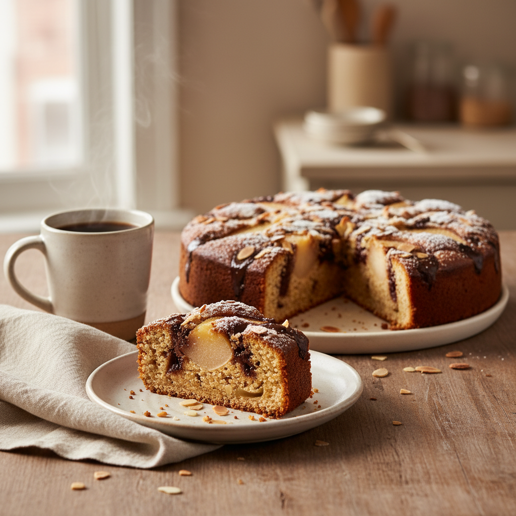 découvrez une recette facile et rapide de cake poire chocolat amande, idéale pour un goûter gourmand et savoureux en famille ou entre amis.