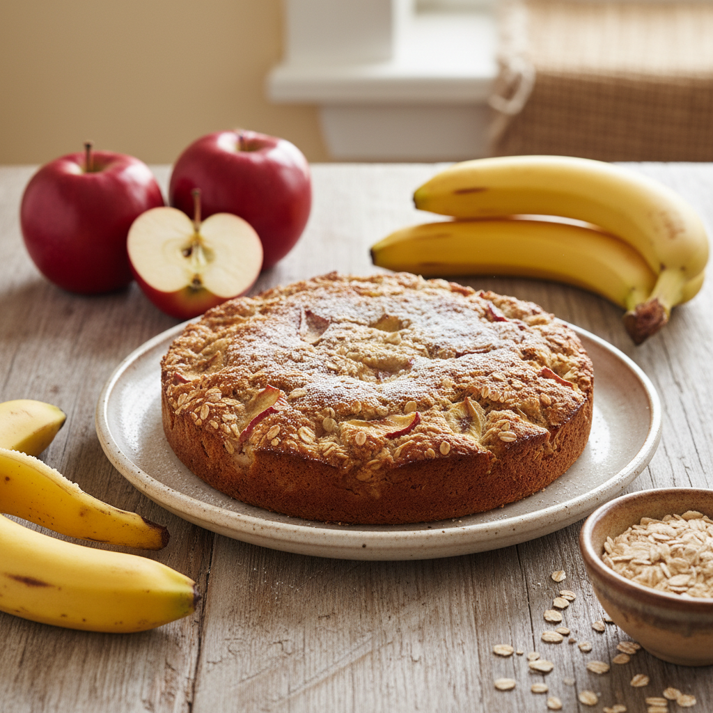 découvrez notre recette facile de cake pomme banane avoine, parfaite pour un goûter sain et gourmand. simple à préparer, elle allie saveurs naturelles et bienfaits nutritifs.