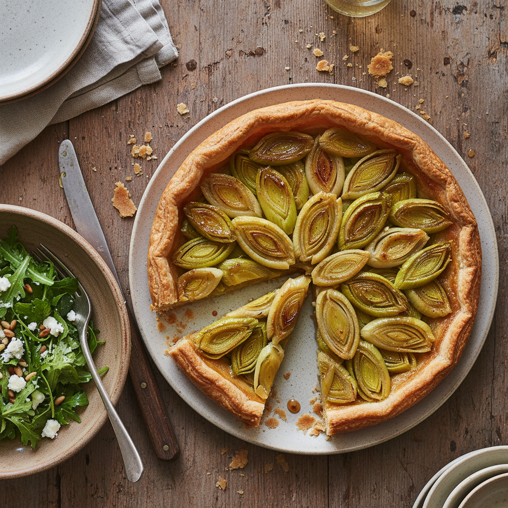 découvrez la recette incontournable de la tarte tatin aux poireaux pour un repas savoureux et original. facile à réaliser, cette tarte délicieuse ravira vos papilles et vos invités.