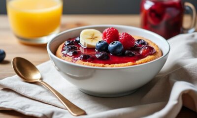 découvrez une recette rapide de bowl cake à la compote, idéale pour un petit-déjeuner sain. astuces et conseils pour bien commencer la journée avec saveur et équilibre.