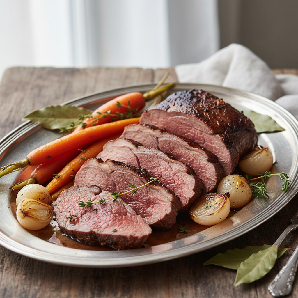 découvrez notre recette savoureuse et légère de cuissot de chevreuil rôti au four, parfaite pour un repas gourmand et raffiné.