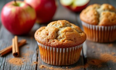 découvrez la recette moelleuse et facile des muffins pomme, parfaite pour 2025. un délicieux goûter à réaliser rapidement avec des ingrédients simples.