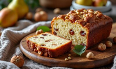découvrez notre recette moelleuse de cake noisette et poire, l'alliance parfaite pour réchauffer vos goûters d'hiver avec douceur et gourmandise.