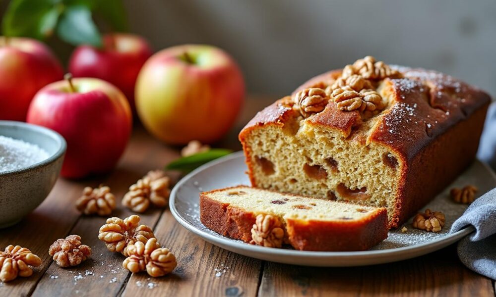 découvrez notre recette facile de cake aux pommes et noix, savoureuse et moelleuse. astuces simples pour une préparation réussie et un dessert gourmand à partager.