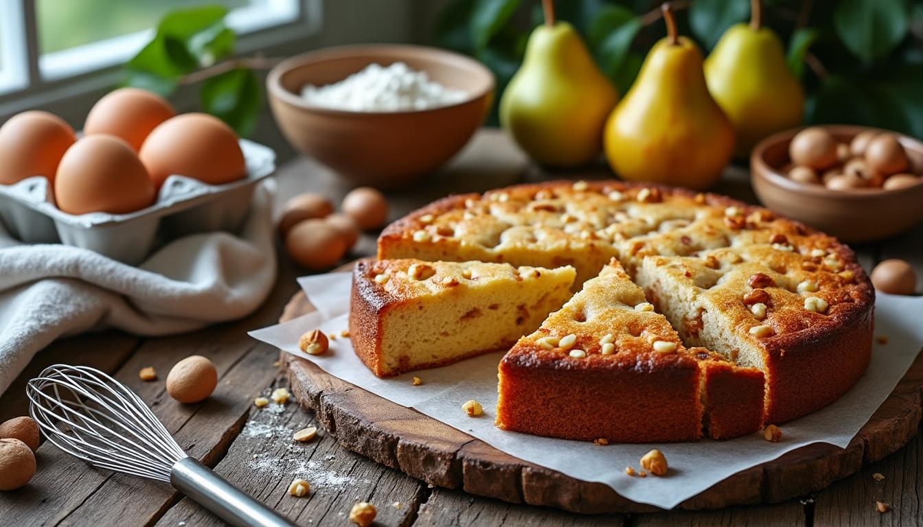 découvrez notre recette facile pour réussir un cake moelleux aux noisettes et poires à la maison, parfait pour un dessert gourmand et savoureux.